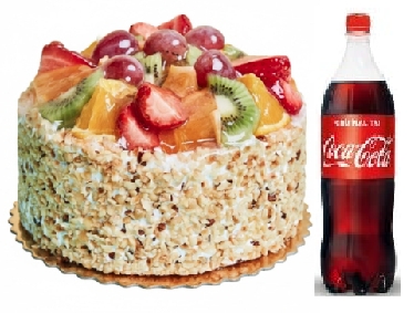 4-6 Kişilik Karışık Meyveli Yaş Pasta ve 1 Lt Kola Avantajlı Set pasta