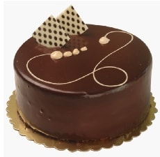 6-9 Kişilik Sade Çikolatalı Pasta Şef Sunumu pasta