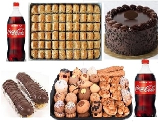 Efsane Lezzetler Seti Çikolatalı Pasta Baklava Ekler ve Kuru Pasta pasta