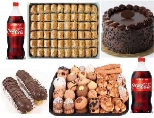 Efsane Lezzetler Seti Çikolatalı Pasta Baklava Ekler ve Kuru Pasta pasta