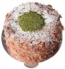 Premium 6-9 Kişilik Çikolatalı Fıstıklı Pasta pasta